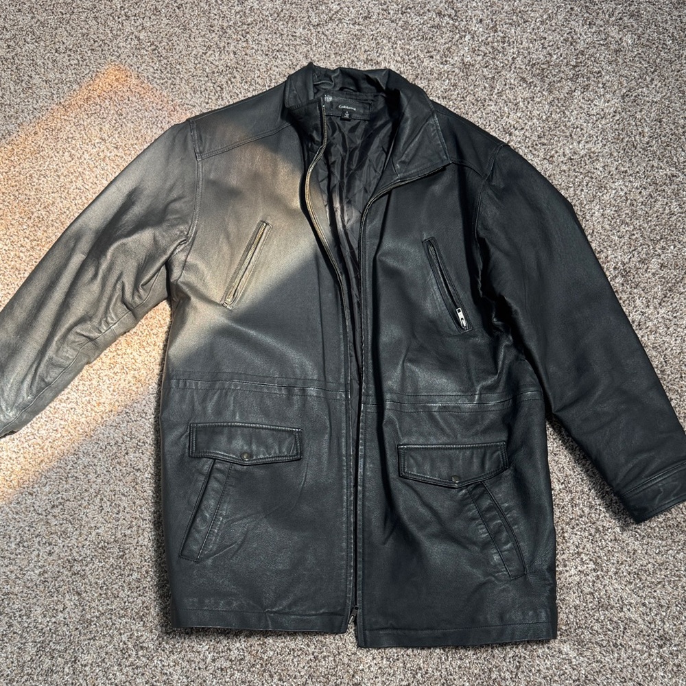 Men's Sleek Black Leather Field Jacket